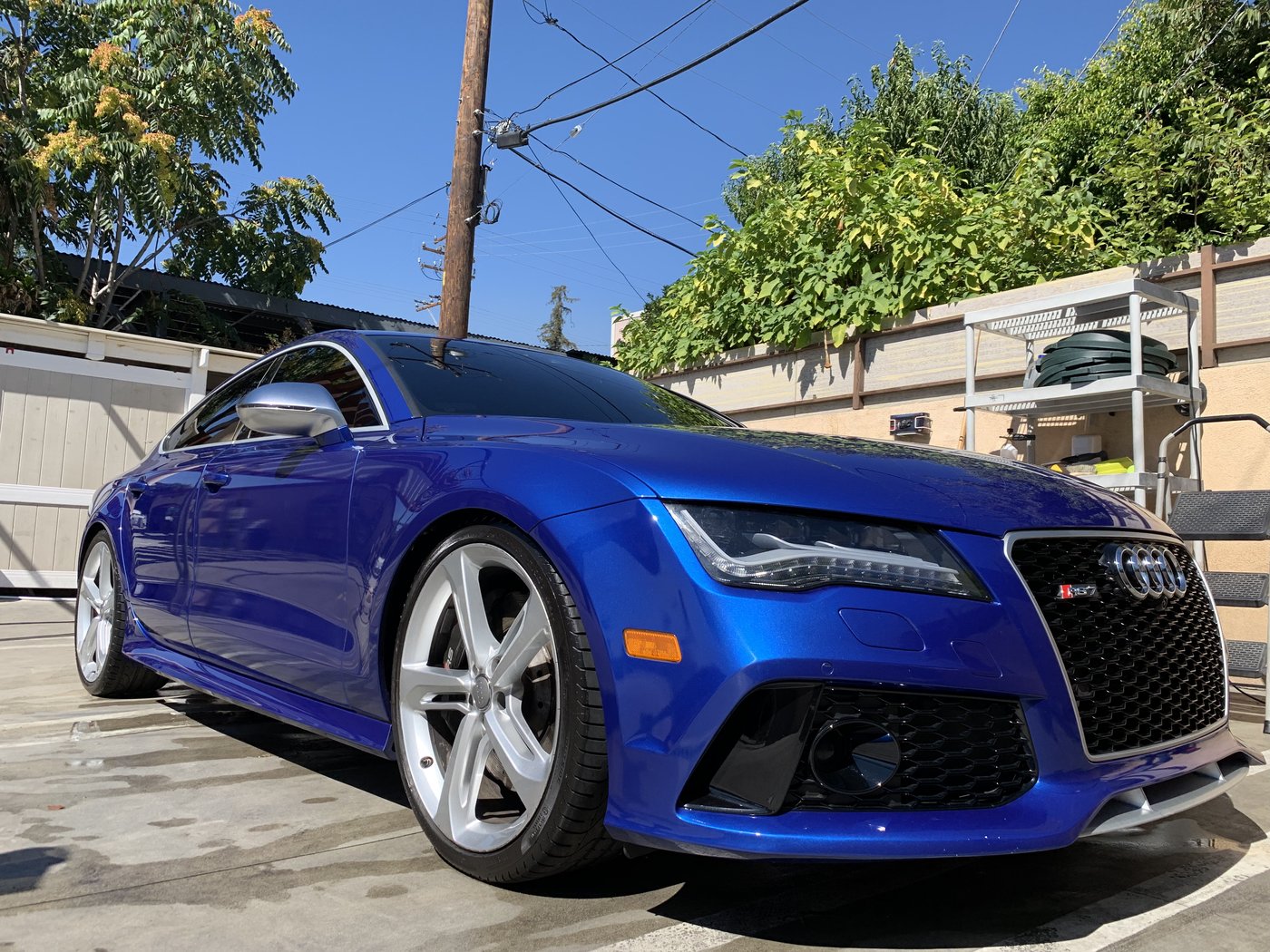 Sepang Blue Audi RS7 after Clay & Wax detail at Fair Oaks Car Wash